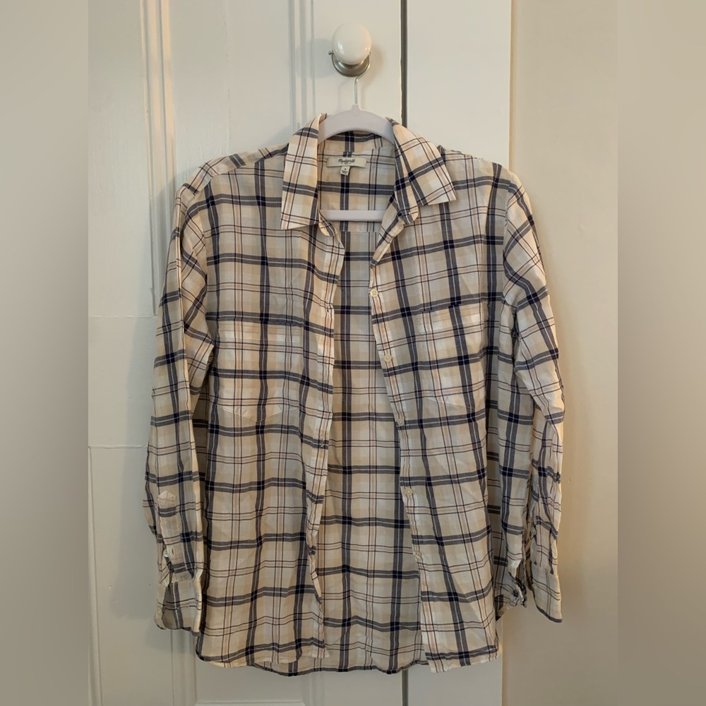 Sale! Closet Clean Out! Madewell 100% Cotton Lightweight Plaid Button Up